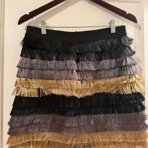 Elegant Multicolor Fringe Skirt